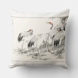  Japanse kranen en bamboe Kussen