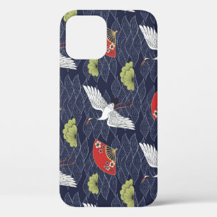 Japanse kranen en ventilatoren:  Patroon iPhone 12 Hoesje