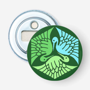 Japanse kranen, Jade Green en Light Blue Button Flesopener