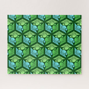 Japanse kranen, Jade Green en Light Blue Legpuzzel