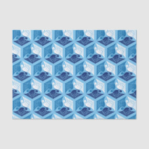 Japanse kranen, marine, wit en lichtblauw tissuepapier