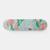 Japanse kranen op Waves  Pattern Skateboard (Horizontaal)