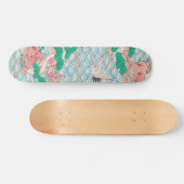 Japanse kranen op Waves  Pattern Skateboard (Horizontaal)