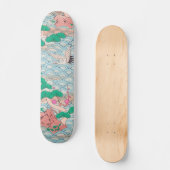 Japanse kranen op Waves  Pattern Skateboard (Voorkant)