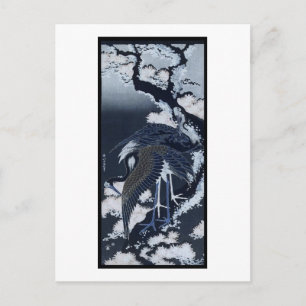 Japanse kranen schilderen c. 1832-33 briefkaart