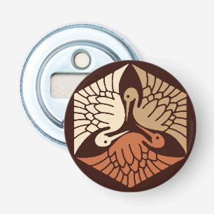 Japanse kranen, tan, roest en chocolade bruin button flesopener