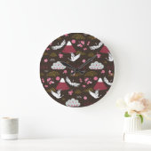 Japanse kranen: traditioneel naadloos patroon grote klok (Huis)