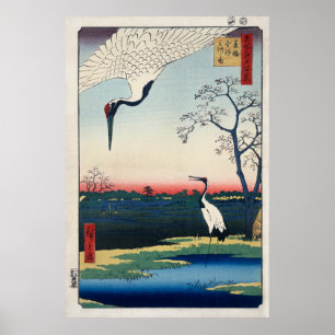 Japanse kranen van onbekende kunstenaar (1797-1858 poster