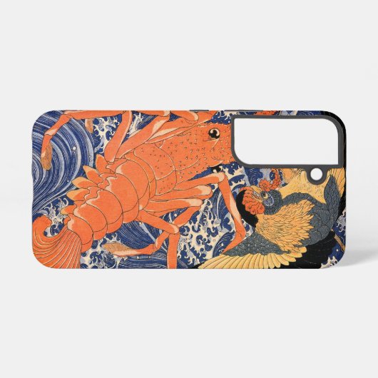  Japanse kreeft en vogel Ukiyo-e Samsung Galaxy Hoesje (Achterkant horizontaal)