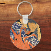 Japanse kreeft en vogel Ukiyo-e Sleutelhanger (Achterkant)