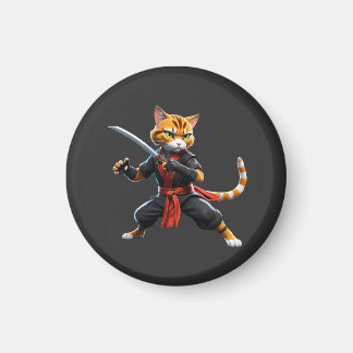 Japanse krijger Ninja Cat Magneet