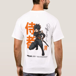 Japanse krijger streetwear actie ontwerp Main Ta T-shirt