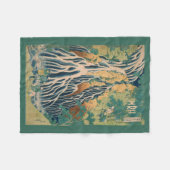 Japanse Kunst aangepaste monogram fleece deken (Voorkant (Horizontaal))