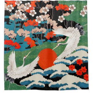 Japanse kunst Douchegordijn