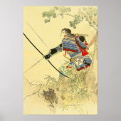 Japanse kunst - een Samurai met een langbuig buisj Poster (Voorkant)