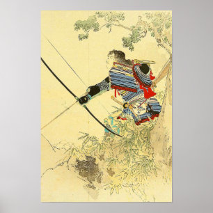 Japanse kunst - een Samurai met een langbuig buisj Poster