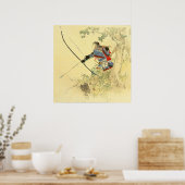 Japanse kunst - een Samurai met een langbuig buisj Poster (Keuken)