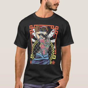 Japanse Kunst Geisha Slang Bloem T-shirt