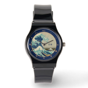  Japanse Kunst, Grote Golf van Kanagawa /kanji Horloge