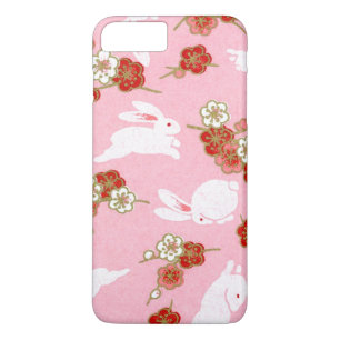 Japanse Kunst: Roze Sakura's & Konijnen iPhone 7 P iPhone 8 Plus / 7 Plus Hoesje