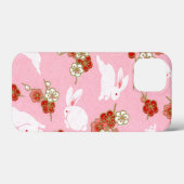 Japanse kunst Roze Sakuras & Rabbits Case-Mate iPhone Case (Achterkant (horizontaal))