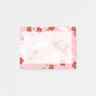 Japanse kunst: Roze Sakuras & Rabbits Post-it® Notes