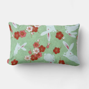 Japanse kunst - Sakuras en Rabbits Lumbar Pillow Kussen