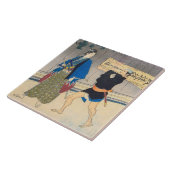 Japanse kunst - Samurai en zijn dienaar Tegeltje (Zijkant)