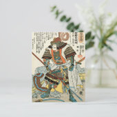  Japanse kunst Samurai met Sword Kuniyoshi Briefkaart (Staand voorkant)