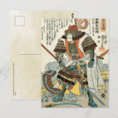  Japanse kunst Samurai met Sword Kuniyoshi Briefkaart (Voorkant / Achterkant)