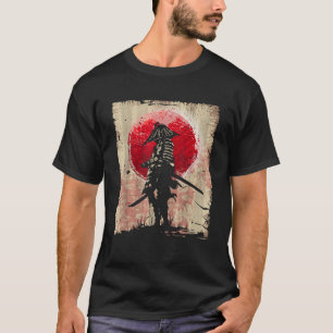 Japanse Kunst Samurai Vintage Vechters Retro Ontwe T-shirt