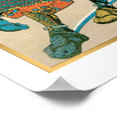  Japanse Kunst Samurai Warrior in strijd Poster (Hoek)