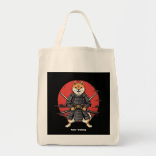 Japanse kunst Shiba Inu Samurai Graphic Design Tote Bag