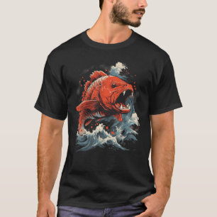 Japanse Kunst Strijdend tegen de Reusachtige Karpe T-shirt