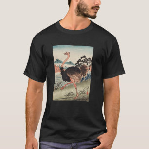 Japanse Kunst Struisvogel Kyosai Antieke Japan Kun T-shirt