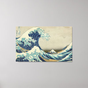  Japanse kunst, The Great Wave by Hokusai Canvas Afdruk