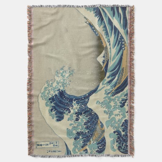  Japanse kunst, The Great Wave by Hokusai Deken (Voorkant Verticaal)