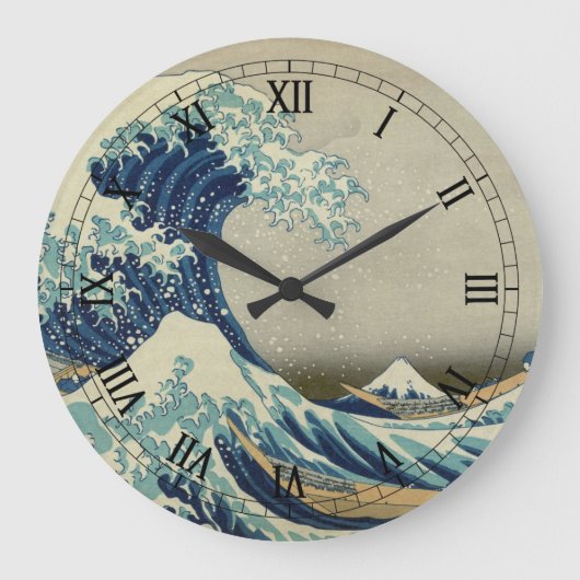  Japanse kunst, The Great Wave by Hokusai Grote Klok (Voorkant)