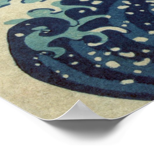 Japanse kunst, The Great Wave by Hokusai Poster (Hoek)