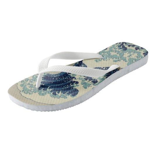  Japanse kunst, The Great Wave by Hokusai Teenslippers (Schuin)