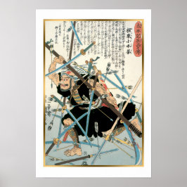  Japanse Kunst Warrier Monk Fight Kuniyoshi Poster