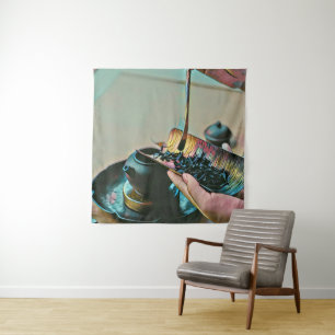 Japanse kunstminnaar wandkleed