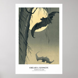Japanse Kunstprint - Ohara Koson - Vleermuizen Poster