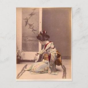 Japanse Lady Geisha Aziatische  kunst Briefkaart