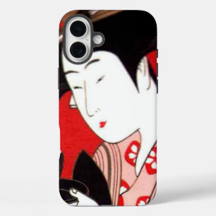 Japanse Lady Tea Serving Ceremony Art Print iPhone 16 Plus Hoesje