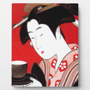Japanse Lady Tea Serving Ceremony Art Print Fotoplaat