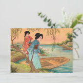 Japanse Lakeside Notecard Kaart (Staand voorkant)