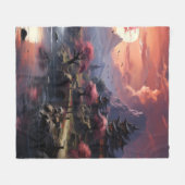 Japanse landschapskunst fleece deken (Voorkant (Horizontaal))