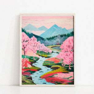 Japanse landschapskunstschilderij, Japanse poster, Poster