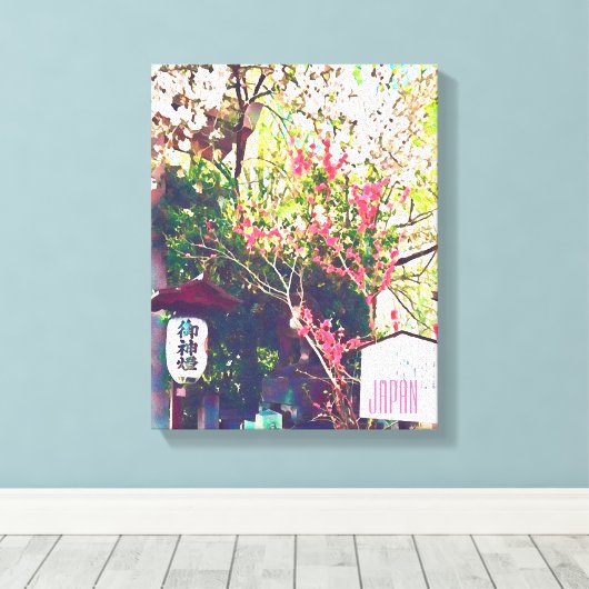 Japanse landschapslang canvas afdruk (Insitu (Houten vloer))